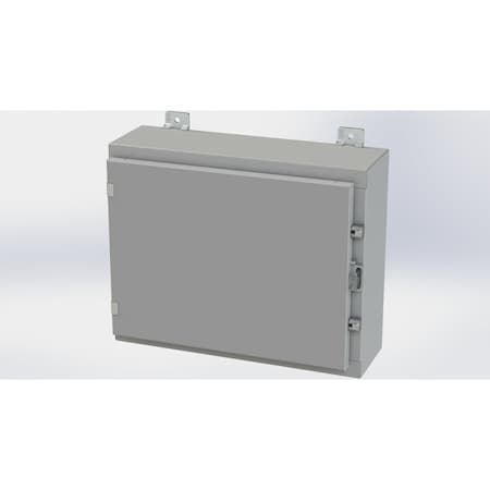 Saginaw Control & Engineering Clamps with Padlock Hasp Electrical Enclosures, 16 in H, 6 in D, 20 in W, NEMA 4, Carbon Steel SCE-16H2006LP